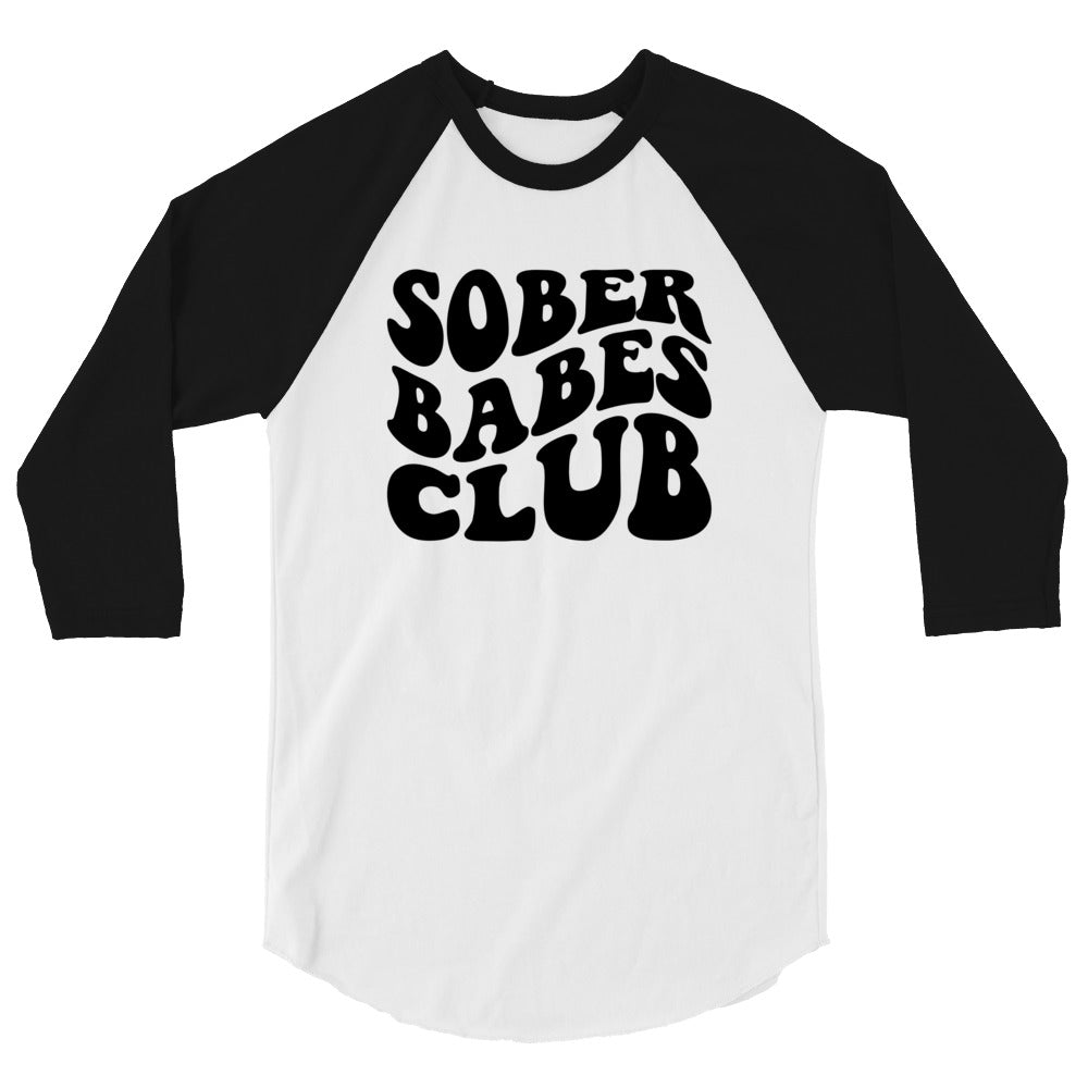 Team Sober Babes Club 3/4 sleeve unisex raglan shirt