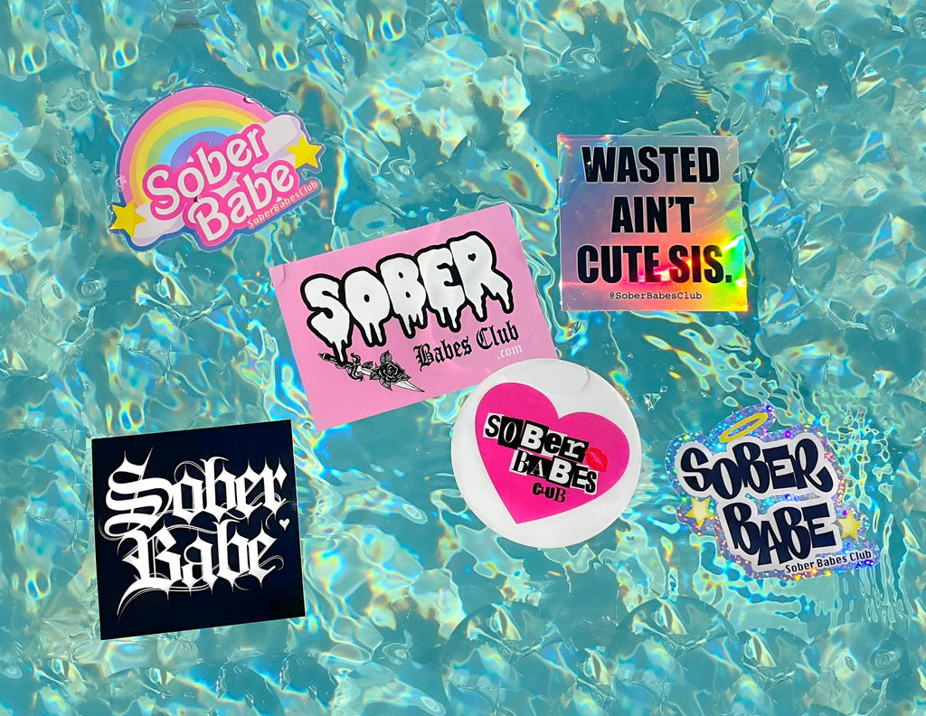 SOBER BABES CLUB Sticker 6 Pack